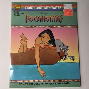 Vintage Disney Paint With Water Pocahontas 1995 Never Been Used! Golden Books